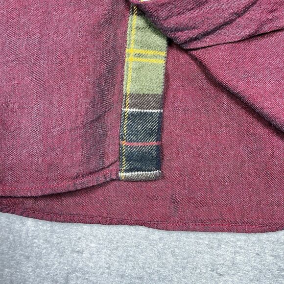 Barbour Classic Button Down Tartan Check Shirt Men’s Size Large Red Long Sleeve - Picture 12 of 14